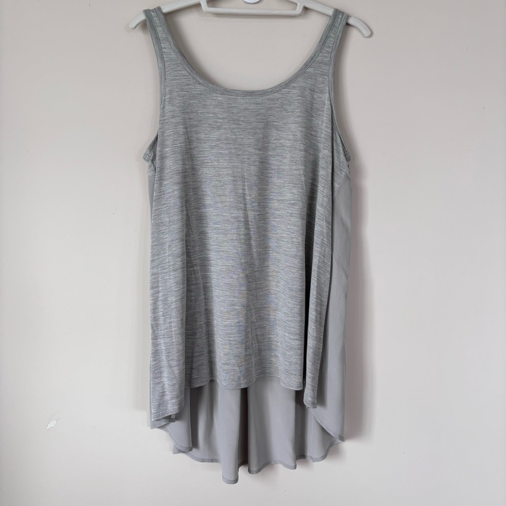 Eileen Fisher Women's Gray Cotton Silk Blend Flowy Lightweight Tank Top Small